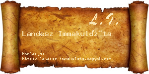 Landesz Immakuláta névjegykártya